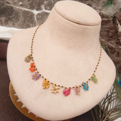 Multi color black beads