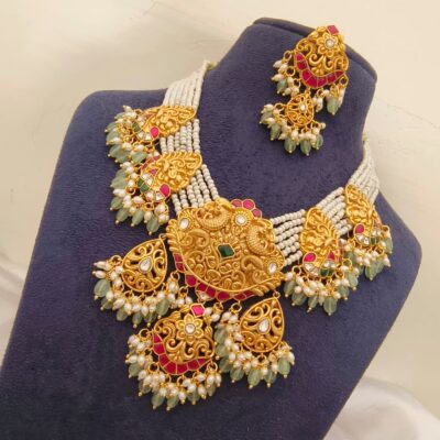 Jada kundan keshi peral neck set