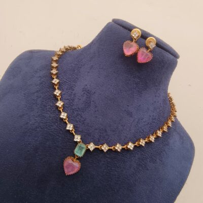 Minimalist Gold-Toned Neckset with Earrings