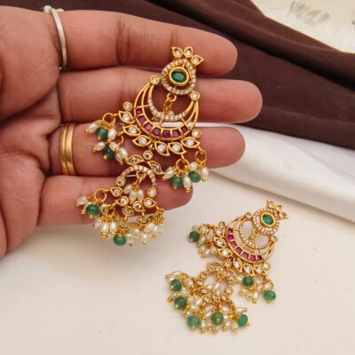 Traditional Guttapusalu Chandbali Earrings