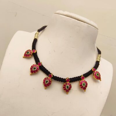 Traditional Black Thread Kundan Mango Necklace