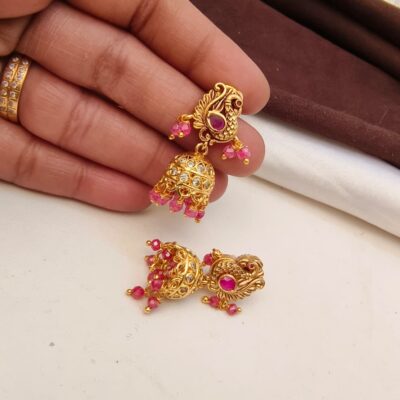 Traditional Matte Gold Peacock Jhumka Collection