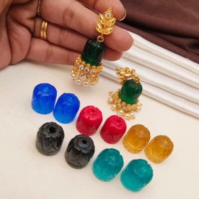 6-in-1 Changeable Stone Glass Jhumkas