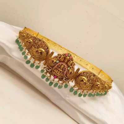 Nashi Temple Jewelry Goddess Lakshmi Gold Vaddanam