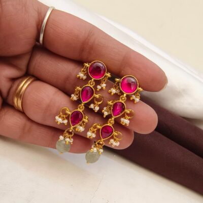Jada Kundan Earrings Screwback Earrings