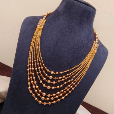 ELEGANT MULTI-LAYER GOLD & PEARL NECKLACE