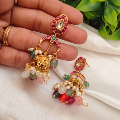 Kempu Chandbali Earrings